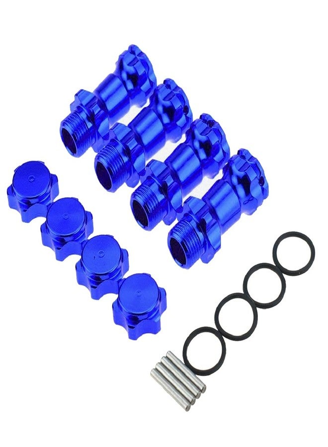 Treehobby 4PCS 17mm Aluminum Wheel Hex Hub 30mm Extension Adapter Capped Longer Combiner Coupler with Anti-Dust Cover for 1:8 RC Model Car Truck,Blue - Image 1